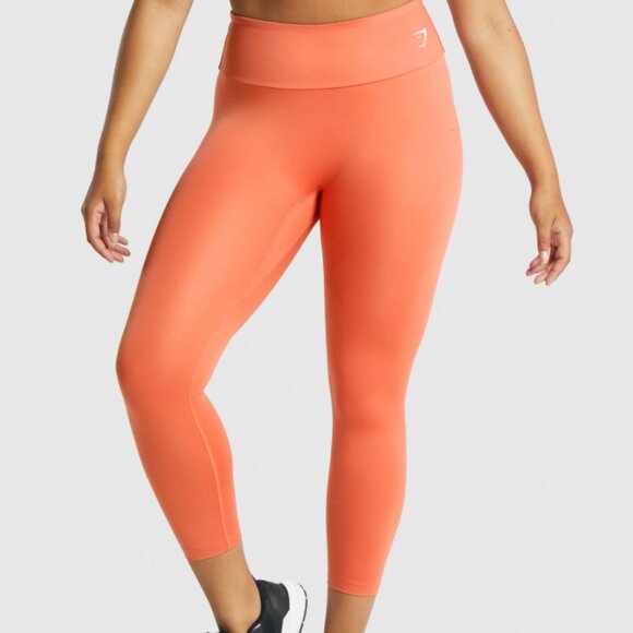 Gymshark Orange 7/8 Training Leggings Small - Picture 1 of 6